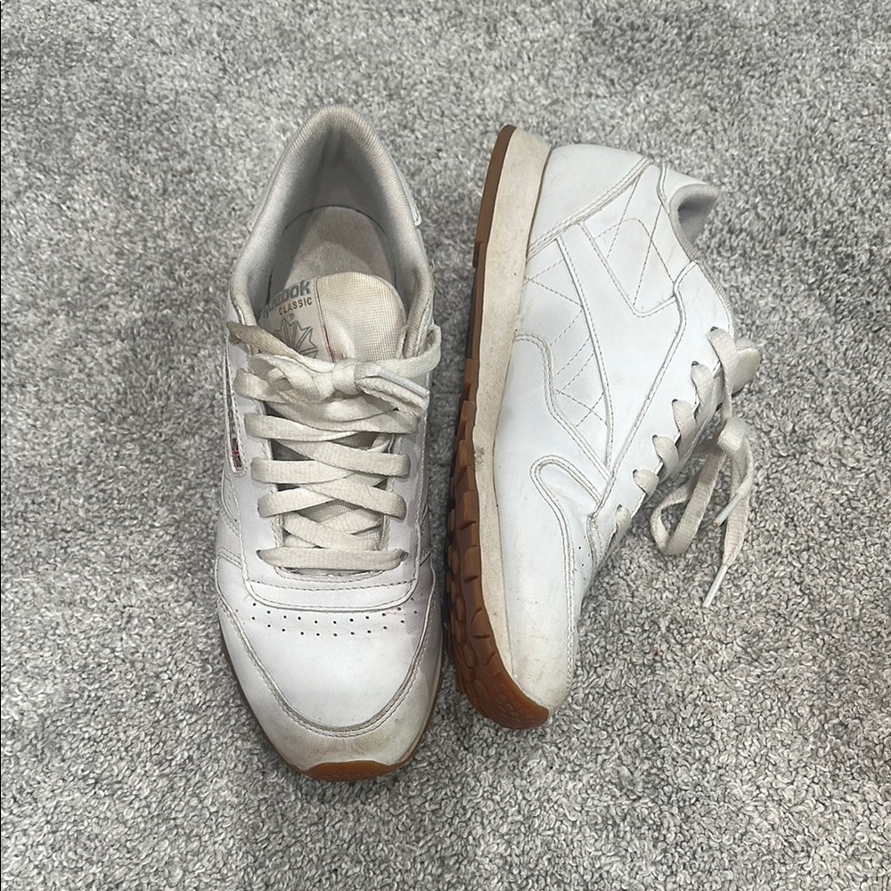 Reebok Classic White Leather Sneakers size 7.5 good used condition. 80s - Picture 9 of 14
